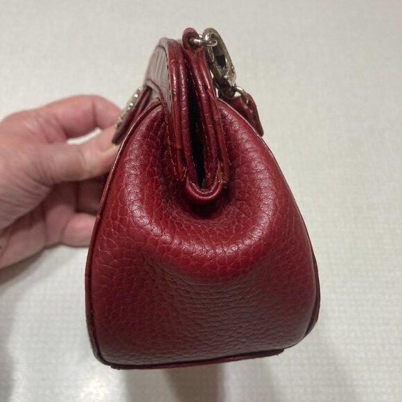 Final Price NWOT Brighton Cranberry Red Leather Satchel/Clutch Mini bag - Picture 5 of 9